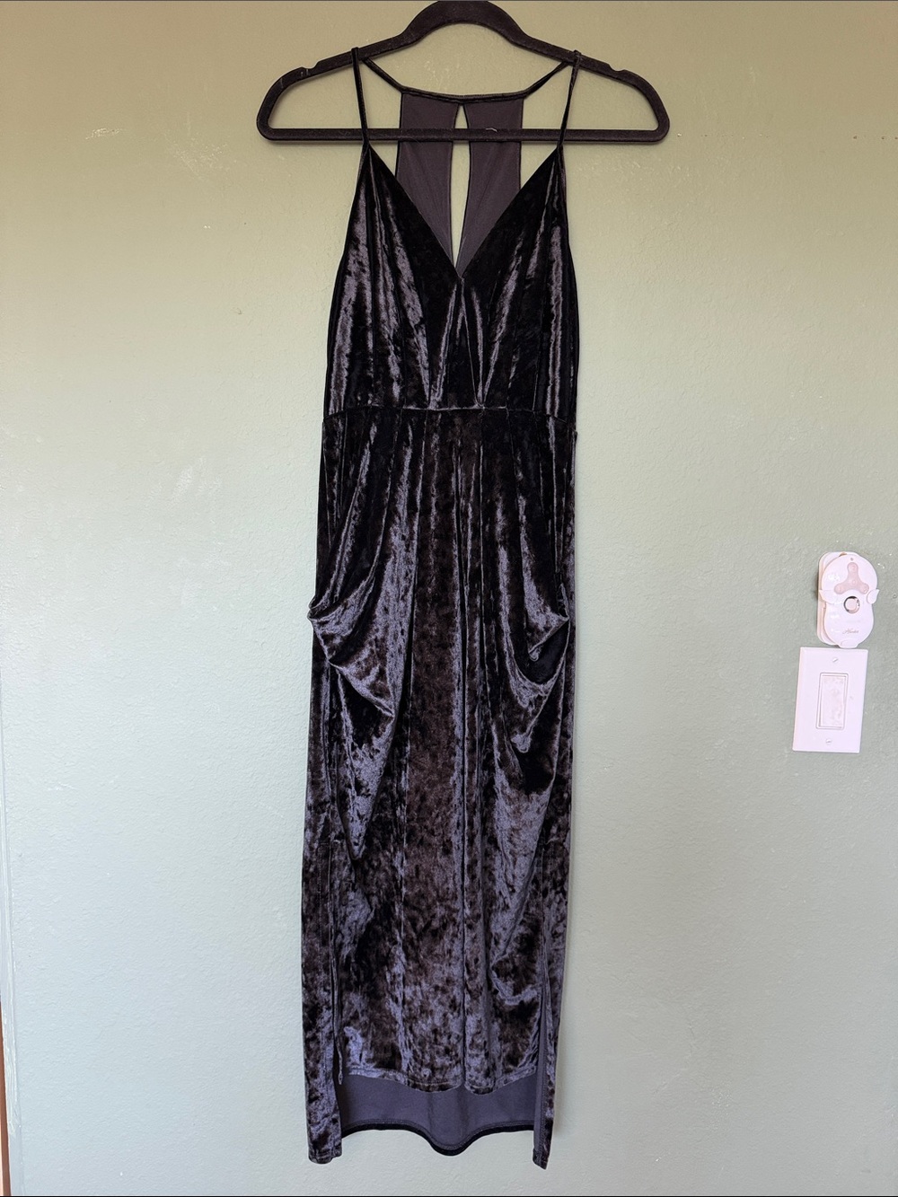 BCBG Generation Sleeveless Black Velvet Dress with V-Neck size small